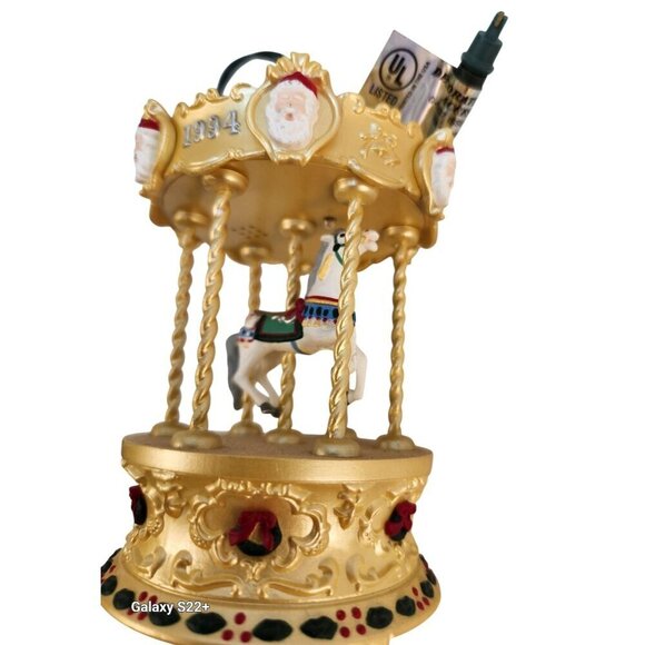 1994 Gold Carousel Ornament Hallmark Keepsake Tobin Fraley Holiday Lights Musica - Picture 7 of 7